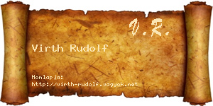 Virth Rudolf névjegykártya